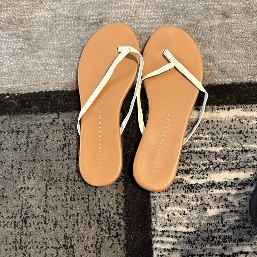 LC Lauren Conrad Tan and Cream Sandals